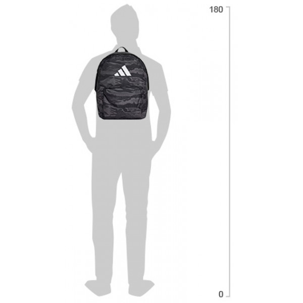Рюкзак чоловічій Adidas CL BPK CAMO 27,5L сірий, чорний Уні 15х31х44 см