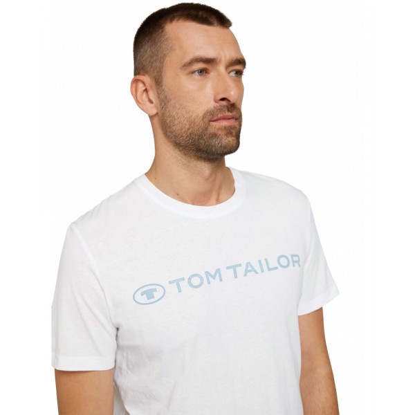 Футболка printed crewneck logo t-shirt 1030527XX1020000 Tom Tailor L Білий
