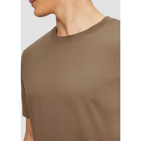 Футболка T-Shirt mit Crew Neck 2165525.8483 s.Oliver L Коричневий