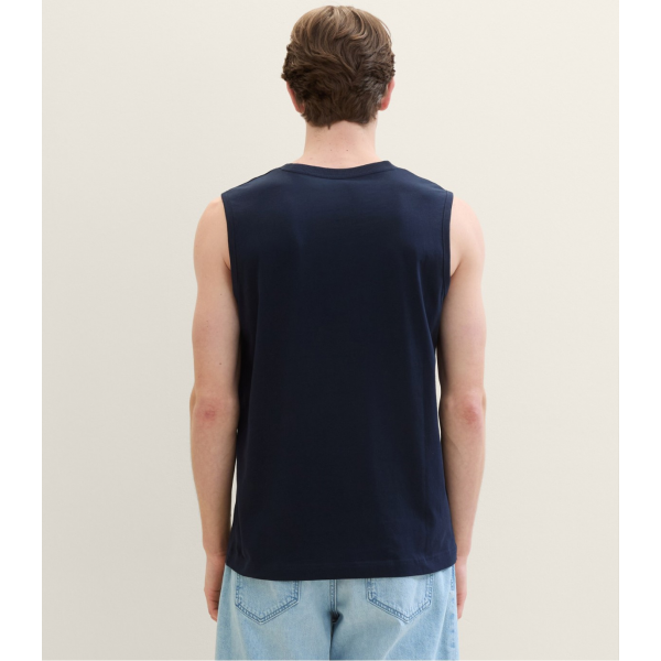 Майка чоловіча Tanktop with a logo print 1041866ХХ10668 Tom Tailor Темно-синій