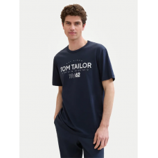 Футболка T-Shirt mit Logo Print 1041871ХХ10302 Tom Tailor L Темно-синій
