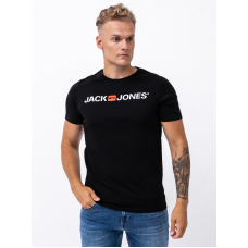 Футболка чоловіча  JJECORP LOGO TEE SS CREW NECK 3PK MP 12191330-White-Pack: 1 Black Jack&Jones Чорний