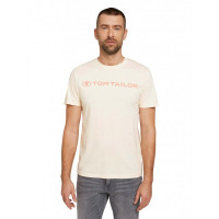 Футболка printed crewneck logo t-shirt 1030527XX1028130 Tom Tailor L Бежевий