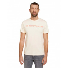 Футболка printed crewneck logo t-shirt 1030527XX1028130 Tom Tailor L Бежевий