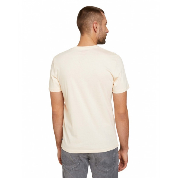 Футболка printed crewneck logo t-shirt 1030527XX1028130 Tom Tailor L Бежевий