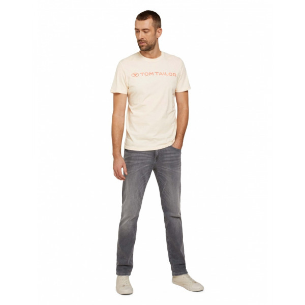 Футболка printed crewneck logo t-shirt 1030527XX1028130 Tom Tailor L Бежевий