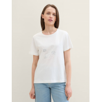 Футболка T-Shirt mit Print 1040544ХХ10320 Tom Tailor L Білий
