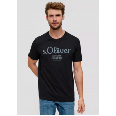Футболка T-shirt à logo imprimé 2139909.99D1 s.Oliver L Чорний