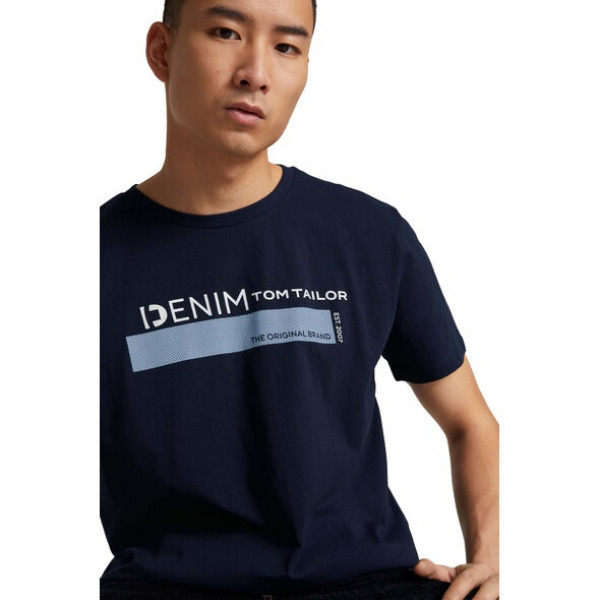 Футболка printed t-shirt 1030693XX1210668 Tom Tailor M Темно-синій