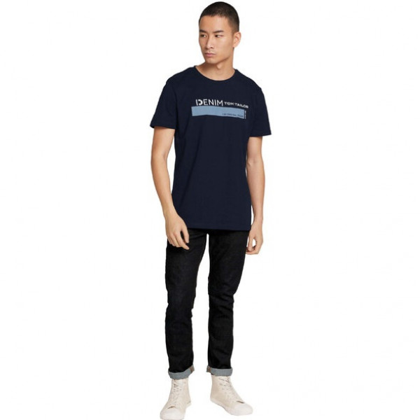 Футболка printed t-shirt 1030693XX1210668 Tom Tailor M Темно-синій