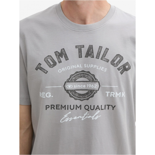 Футболка LOGO TEE MEN'S T-SHIRT 1037735-32917 Tom Tailor L Сірий