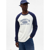 Футболка з довгим рукавом LONGSLEEVE RAGLAN TEE 765764-01 GAP L Білий