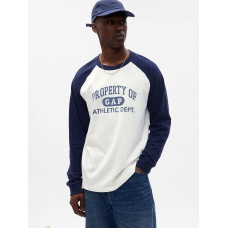 Футболка з довгим рукавом LONGSLEEVE RAGLAN TEE 765764-01 GAP L Білий