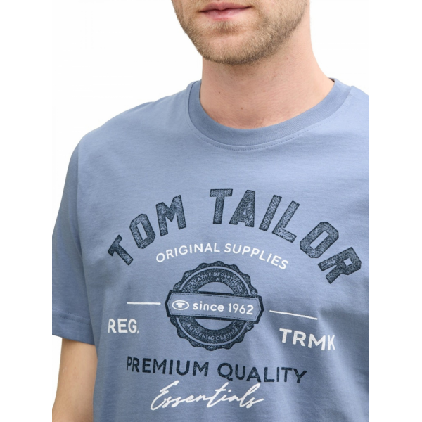 Футболка LOGO TEE MEN'S T-SHIRT 1037735-37533 Tom Tailor L Блакитний