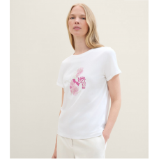 Футболка T-shirt with a print 1041569ХХ10315 Tom Tailor L Білий
