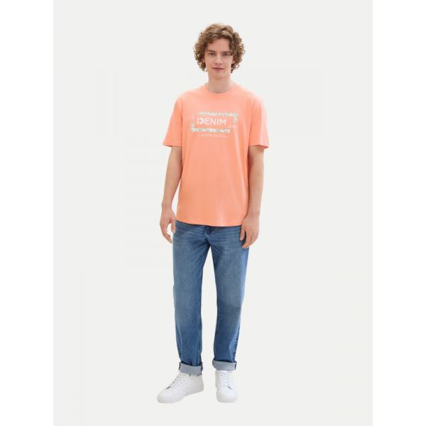 Футболка T-Shirt mit 1042057ХХ21237 Tom Tailor L Кораловий