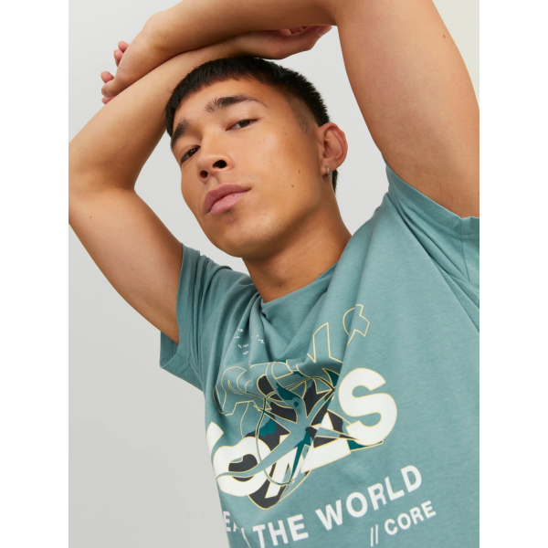 Футболка чоловіча JCOHUNT TEE SS CREW NECK LN 12228391-Trellis Jack&Jones  Блакитний