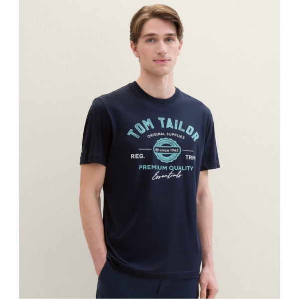 Футболка LOGO TEE MEN'S T-SHIRT 1037735ХХ10302 Tom Tailor L Темно-синій