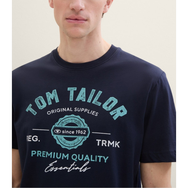 Футболка LOGO TEE MEN'S T-SHIRT 1037735ХХ10302 Tom Tailor L Темно-синій