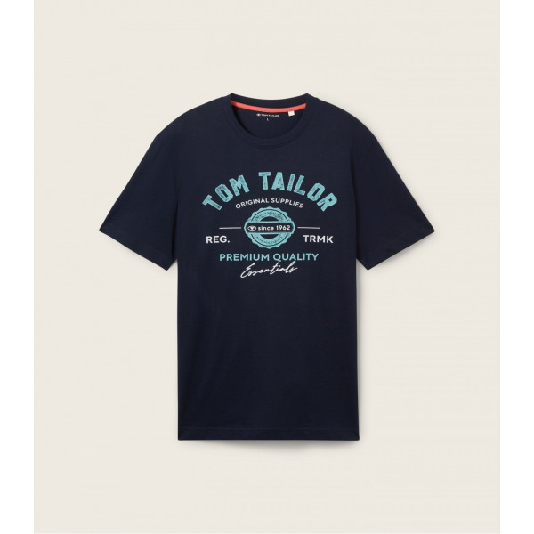 Футболка LOGO TEE MEN'S T-SHIRT 1037735ХХ10302 Tom Tailor L Темно-синій