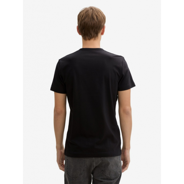 Футболка Slim fit T-shirt with stretch 1045626-29999 Tom Tailor L Чорний