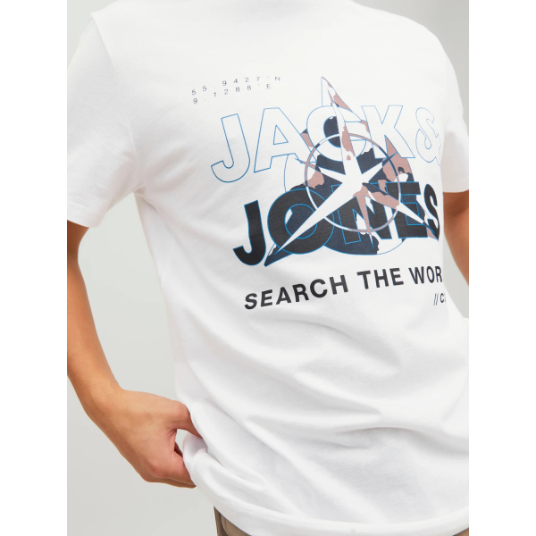 Футболка чоловіча  JCOHUNT TEE SS CREW NECK LN 12228391-White Jack&Jones  Білий