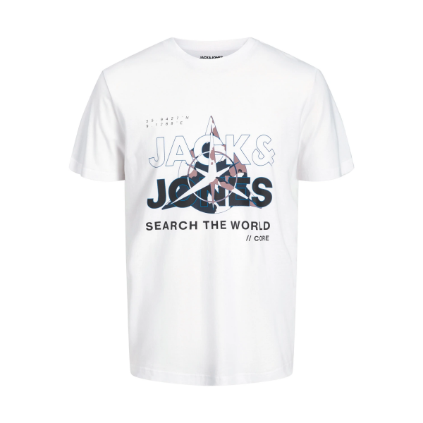 Футболка чоловіча  JCOHUNT TEE SS CREW NECK LN 12228391-White Jack&Jones  Білий
