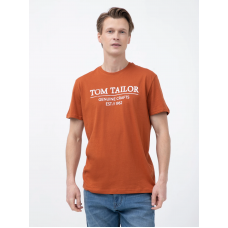 Футболка t-shirt with print 1021229-15095 Tom Tailor L Помаранчевий