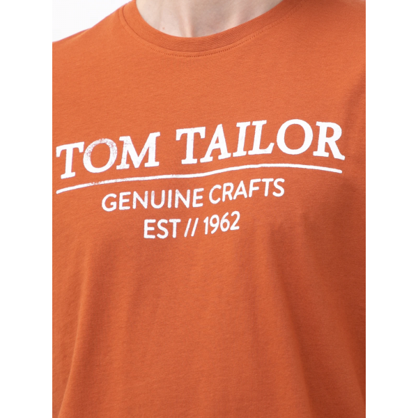Футболка t-shirt with print 1021229-15095 Tom Tailor L Помаранчевий