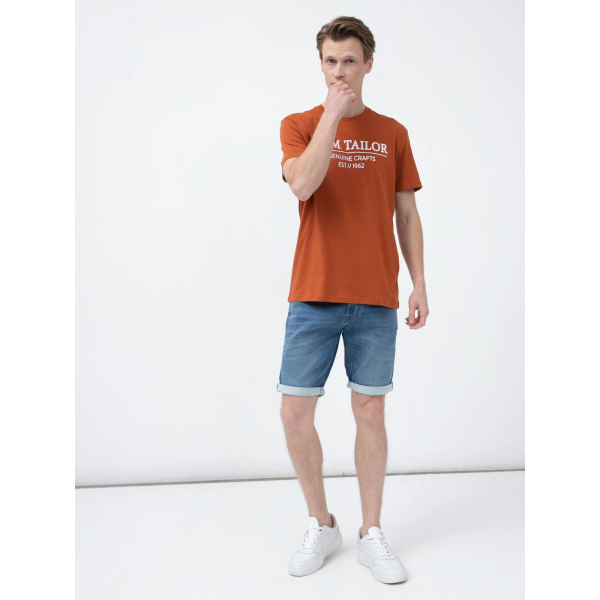 Футболка t-shirt with print 1021229-15095 Tom Tailor L Помаранчевий