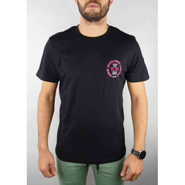 Футболка чоловіча  JJANDY TEE SS CREW NECK 12222339-Black Jack&Jones  Чорний