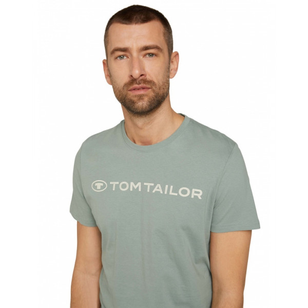 Футболка printed crewneck logo t-shirt 1030527XX1012960 Tom Tailor L Сірий