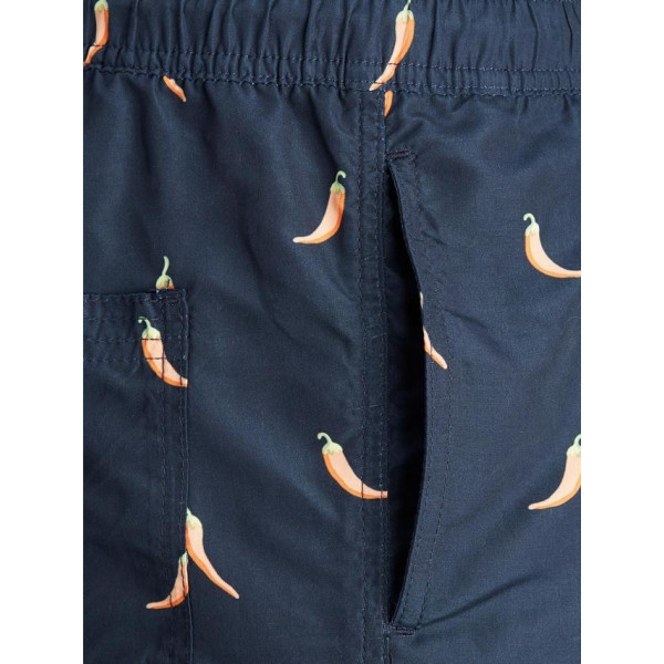 Шорти чоловічі для плавання JJIBALI JJSWIMSHORTS AKM FUNNY FOOD 12184800 Navy Blazer Jack&Jones  Темно-синій