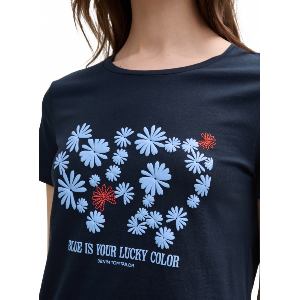 Футболка DENIM women's T-shirt 1045417-10668 Tom Tailor L Темно-синій