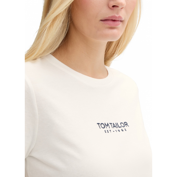 Футболка women's T-shirt 1045543-10332 Tom Tailor L Білий
