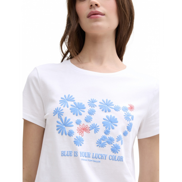 Футболка DENIM women's T-shirt 1045417-20000 Tom Tailor L Білий