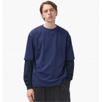 Футболка чоловіча  Uniqlo Airism Cotton Oversized Crew Neck Half-Sleeve T-Shirt Blue 465185-69 