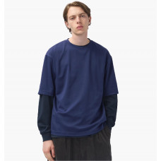 Футболка чоловіча  Uniqlo Airism Cotton Oversized Crew Neck Half-Sleeve T-Shirt Blue 465185-69 