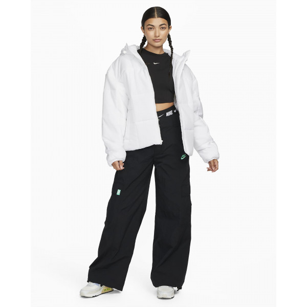 Куртка жіноча Nike Sportswear Classic Puffer Therma-Fit Loose Hooded Jacket (FB7672-100)